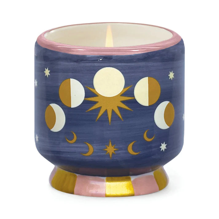 Handpainted "Moon Phases" Ceramic - Jasmine & Rose Soy Candle