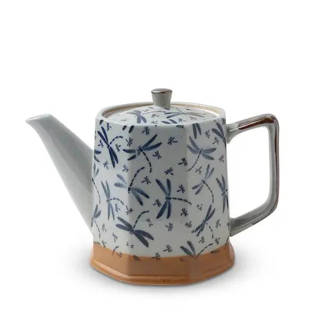 Vintage Blue Dragonfly Teapot