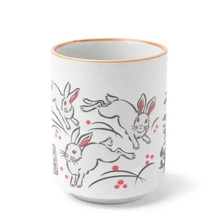 Jumping Rabbits Ceramic Teacup
