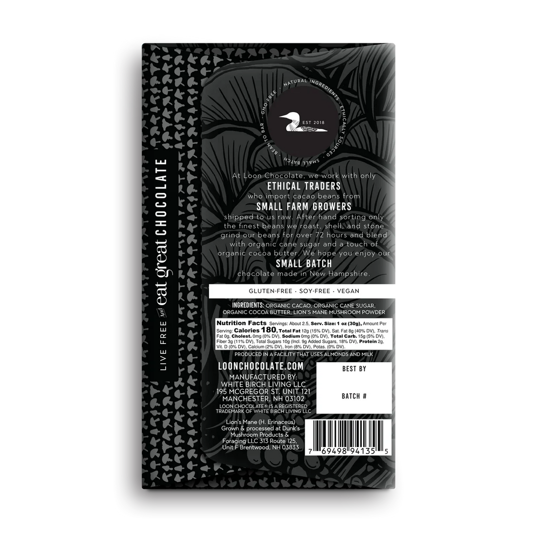 Loon Chocolate - Lion’s Mane Dark Chocolate