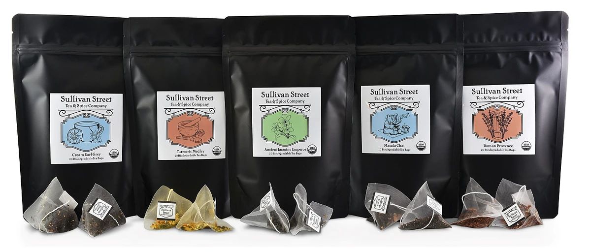 sullivan street organic teas and spices pyramid tea bags five varieties 
