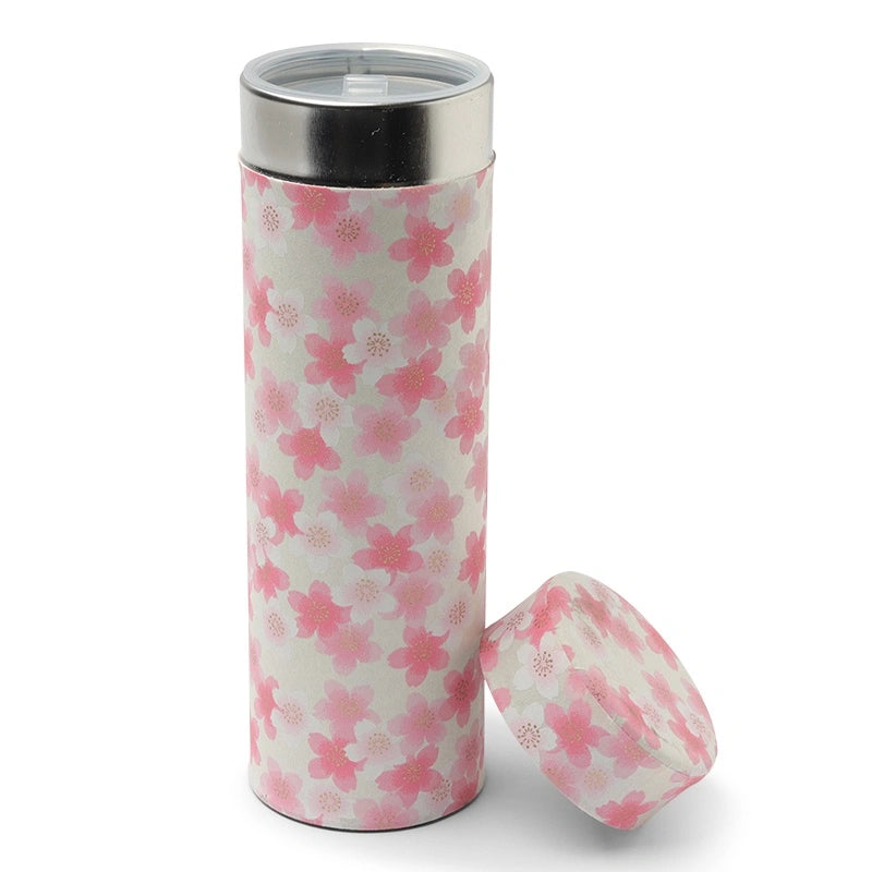 White Cherry Blossoms Tea Canister