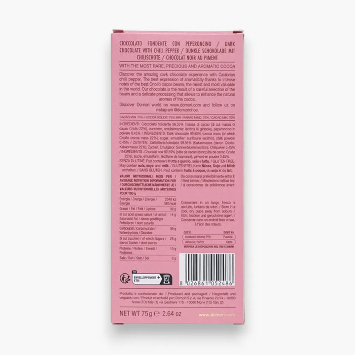 Domori Dark Chocolate w/ Calabrian Chili 70%