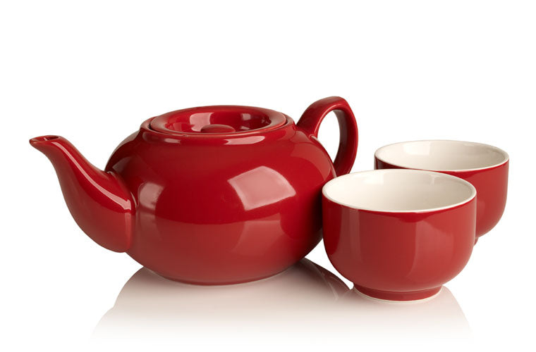 Red Barn Ceramic Teapot