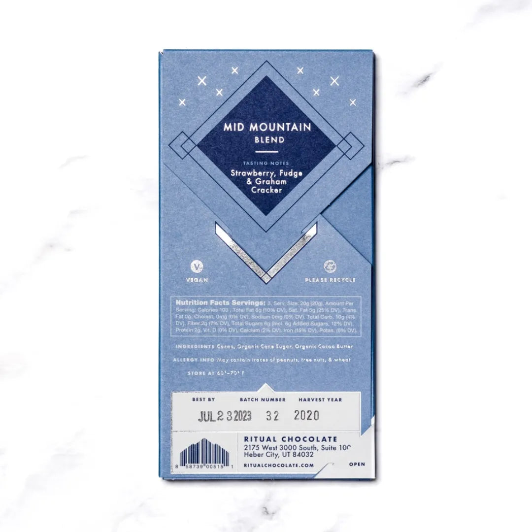 Mid Mountain Blend - 70% Dark Chocolate Bar
