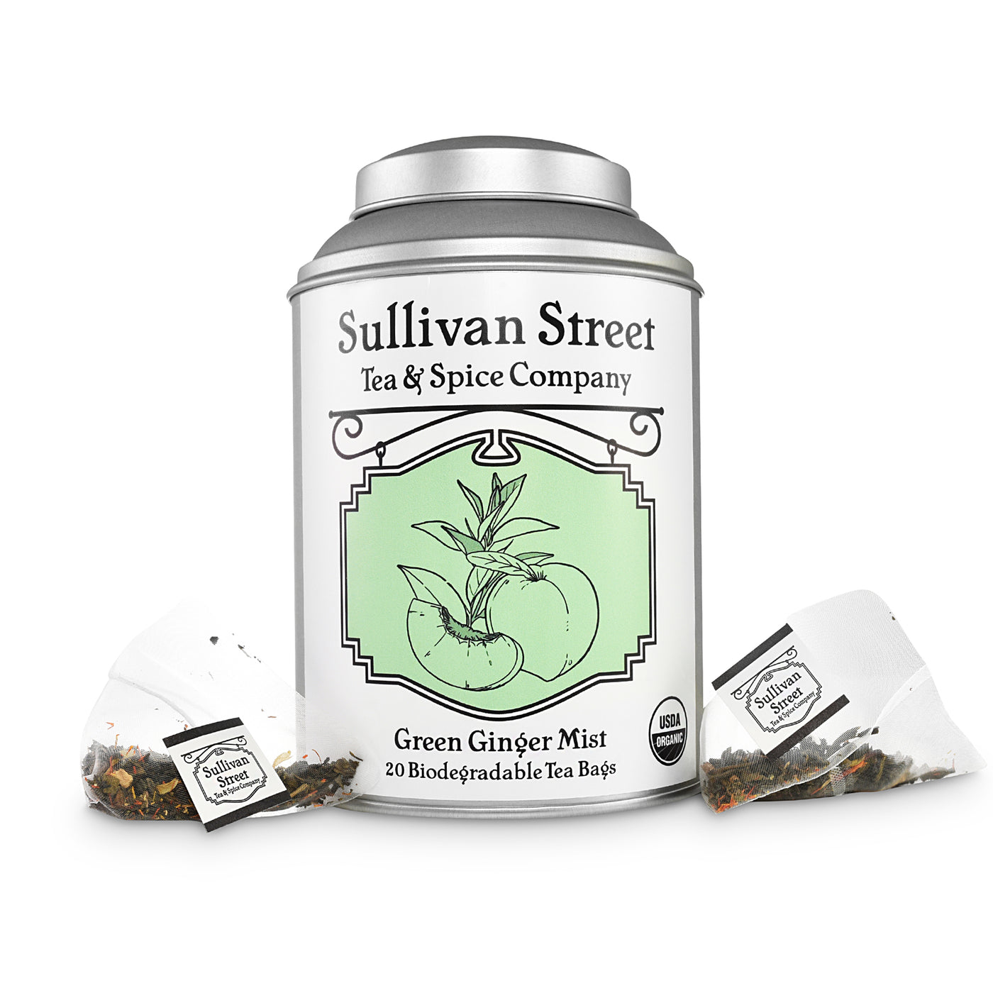 Green Ginger Mist Tea Bags - Canister